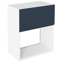 Kitchen Kit J-Pull Microwave Wall Unit Flatpack Matt 600mm in Indigo Blue