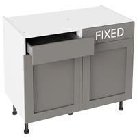 Kitchen Kit Shaker Drawerline Base Cabinet Flatpack Matt 1000mm in Dust Grey