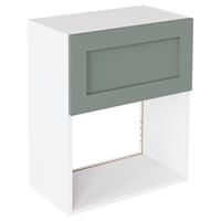 Kitchen Kit Shaker Microwave Wall Unit Flatpack Matt 600mm in Sage Green