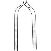 Outsunny Steel Frame Backyard Metal Pergola for Plants & Trellis Garden Arch Black