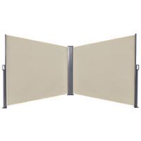 Outsunny Retractable Double Side Awning Screen Fence Privacy Beige, 6x1.6m