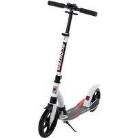 HOMCOM Teens Adult Kick Scooter Foldable Adjustable Height Aluminium Frame Ride On Toy for 14+ - White