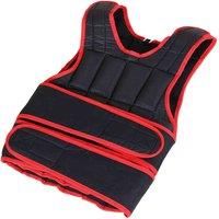 HOMCOM 20kg Men Or Women Waist Trainer Vest Adjustable Weighted w/ 38 Weight Bags Easy Use Cardio Running Fitness Black Red For Weight Loss Exercise Workout