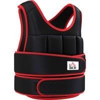 HOMCOM 20kg Metal Sand Weight Adjustable Unisex Trainer Vest Black/Red