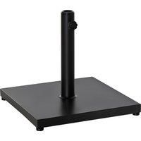 Outsunny Steel Square Parasol Stand Base w/ Adjustable Knob Umbrella Stand Black