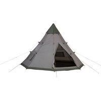 Outsunny 6 Men Tipi Tent, Camping Teepee Family Tent w/ Mesh Windows Zipped Door Carry Bag, Easy Set Up for Hiking Picnics Outdoor Night, Green, Grey