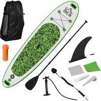 10ft Inflatable Paddle Board Multi-Layer Shell Non-Slip Panel w/ Paddle Bag