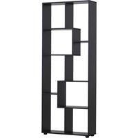 HOMCOM 8-Tier Freestanding Bookcase w/ Melamine Surface Anti-Tipping Foot Pads Home Display Storage Grid Stand Modern Style - Black