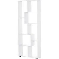 HOMCOM 8Tier Freestanding Bookcase w/ Melamine Surface AntiTipping Foot Pads Home Display Storage Grid Stand Modern Style  White