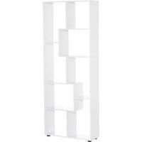HOMCOM 8Tier Freestanding Bookcase w/ Melamine Surface AntiTipping Foot Pads Home Display Storage Grid Stand Modern Style  White