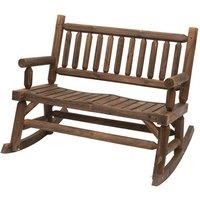 Alfresco 2 Seater Wooden Rocking Loveseat, Brown