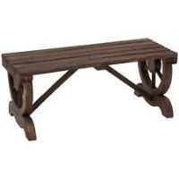 Outsunny Rustic Wooden Bench WheelShaped Legs Garden Outdoor Park Seat  Brown