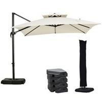 Outsunny 360 Roma Outdoor Garden Umbrella Cantilever Beach Pool Deck Patio