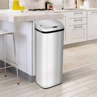 HOMCOM 50L Infrared Automatic Motion Sensor Dustbin, Stainless Steel - Silver