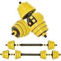 HOMCOM 20KG Dumbbell & Barbell Adjustable Set Plate Bar Clamp Rod Home Gym Sports Area Exercise Ergonomic