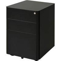 Vinsetto Fully Assembled 3 Drawer Steel Metal Filing Cabinet Lockable Rolling Vertical File Cabinet Black