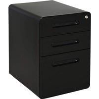 Vinsetto Fully Assembled 3-Drawer Mobile File Cabinet Lockable All-Metal Rolling Vertical File Cabinet Black