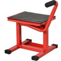 DURHAND 150KG Steel Motorbike Jack Lift Rubber Platform Crank Lift Manual Repair Clean Hoist Table Assist Off-Road Dirt Bike Stand Red - 39-46 H cm