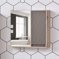HOMCOM Wall Mounting Bathroom Mirror Cabinet w/Inner Shelf Home Bathroom Make Up Shaving Mirror Cabinet 57L x 14.2W x49.2H cm