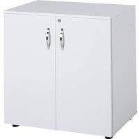 Vinsetto 2-Tier Locking Office Storage Cabinet File Organisation w/Feet Melamine Coating Aluminium Handles 2 Keys Stylish White