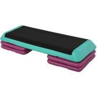 HOMCOM 3-Level Adjustable 10/15/20cm Aerobic Stepper Exercise Platform w/Non-Slip Top Compact Work Out Home Office Indoor Outdoor Fitness Equipment