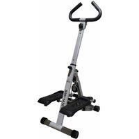 HOMCOM Stepper w/Handle Hand Grip Workout Fitness Machine For Fitness Aerobic Exercise Home Gym Grey