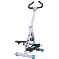 HOMCOM Stepper w/Handle Hand Grip Workout Fitness Machine For Fitness Aerobic Exercise Home Gym White