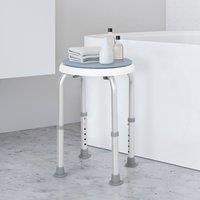 HOMCOM 360° Swivel Seat Bath Shower Stool Adjustable Height w/Aluminium Frame Non-Slip Feet Chair Safe Support Home Assistance