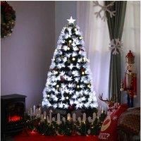 Bon Noel 5ft Green Pre-Lit Artificial Christmas Tree with 180 White LEDs & Star Topper