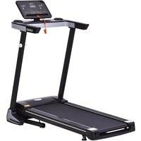 HOMCOM 500W Motorised Treadmill 1-12km/h Folding Frame w/Wheels Preset Programs LCD Screen Running Machine Safety Button Home Gym Office Fitness Exercise