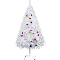 HOMCOM 5ft Snow Artificial Christmas Tree w/ Metal Stand Decorations Home Seasonal Elegant Faux White