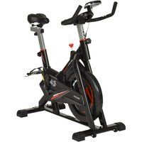 HOMCOM Spinning Exercise Bike 10kg Flywheel Indoor Gym Office Cycling Stationary Cardio Workout Aerobic Training Fitness Racing Machine LCD Monitor