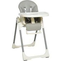Folding Baby Toddler High Chair Height Back Footrest Adjustable Grey - Homcom