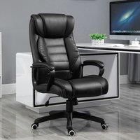 Vinsetto High Back Executive Office Chair 6- Point Vibration Massage Extra Padded Swivel Ergonomic Tilt Desk Seat, Black