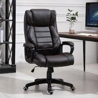 Vinsetto PU Leather Executive Office 6-Point Massage Chair Ergonomic Seat Brown