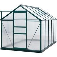 Outsunny Clear Polycarbonate Greenhouse Large Walk-In Green House Garden Plants Grow Galvanized Base Aluminium Frame w/Slide Door (6 x 10ft)