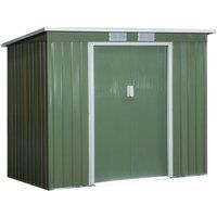 Outsunny 7 x 4Ft Metal Garden Storage Shed W/Foundation Double Door and Window