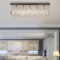 Modern Crystallite Ceiling Light Square Chandelier Living Dining Room  Homcom