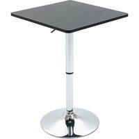 HOMCOM Modern Height Adjustable Counter Bar Table with 360° Swivel Tabletop and Electroplating Metal Base, Pub Desk for Living Room, Kitchen, Restaurant, Pub, Black and Silver