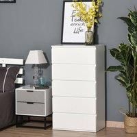 HOMCOM Chest of Drawers, 4 Drawers Storage Cabinet Floor Tower Cupboard for Bedroom Living Room, White
