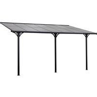 Alfresco Outdoor Pergola with Polycarbonate Roof, Grey