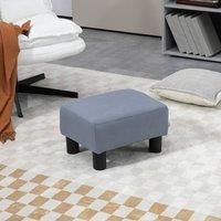 HOMCOM Footstool Foot Rest Small Seat Foot Rest Chair Grey Home Office with Legs 40 x 30 x 24cm