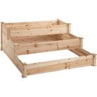 Outsunny Wooden Raised Garden Bed 3-Tier Planter Kit Elevated Planter Box Stand for Yard & Patio 124 x 124 x 56 cm