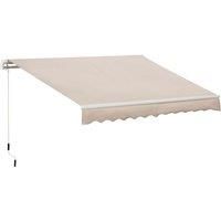 Outsunny Manual Retractable Awning Garden Shelter Canopy 3 X 2M - Beige