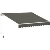 Outsunny Retractable Awning For Door and Window Garden Shelter Canopy 3 x 2M - Grey