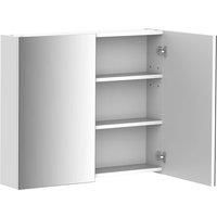 HOMCOM On-Wall Double Mirror Bathroom Storage Cabinet Cupboard w/Adjustable Shelf Stylish Organisation Home Furniture