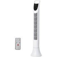 HOMCOM 36/'/' Freestanding Tower Fan, 3 Speed 3 Mode, 7.5h Timer, 70 Degree Oscillation, LED Panel, 5M Remote Controller, White