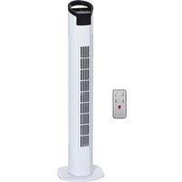 HOMCOM 31'' Freestanding Tower Fan, 3 Speed 3 Mode, 7.5h Timer, 70 Degree Oscillation, LED Panel, 5M Remote Controller, Black and White