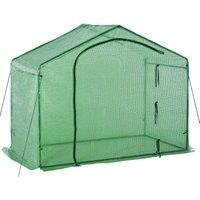 Outsunny 3.4x5.9Ft Walk-in Greenhouse Outdoor Garden Plant Shelter Steel Frame, Green