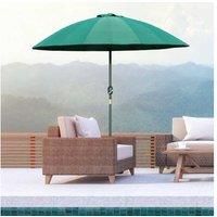 Outsunny 2.6m Round Curved Adjustable Parasol Outdoor Sun Umbrella Handle Support Garden Shelter Shade - Green